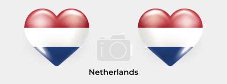 Ilustración de Países Bajos bandera realista glas corazón icono vector ilustración - Imagen libre de derechos