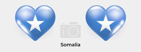 Illustration for Somalia flag realistic glas heart icon vector illustration - Royalty Free Image