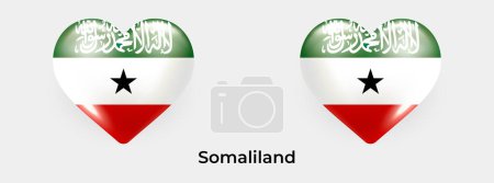 Illustration for Somaliland flag realistic glas heart icon vector illustration - Royalty Free Image