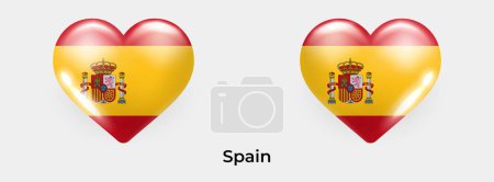 Ilustración de España bandera realista glas corazón icono vector ilustración - Imagen libre de derechos