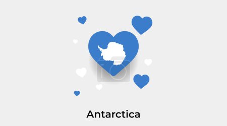 Illustration for Antarctica flag heart shape with additional hearts icon vector illustration - Royalty Free Image