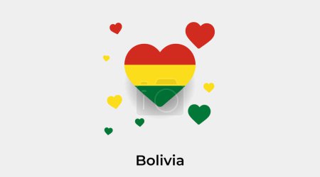 Illustration for Bolivia flag heart shape with additional hearts icon vector illustration - Royalty Free Image