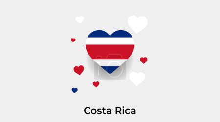 Illustration for Costa Rica flag heart shape with additional hearts icon vector illustration - Royalty Free Image