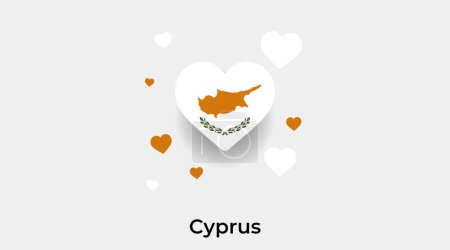 Illustration for Cyprus flag heart shape with additional hearts icon vector illustration - Royalty Free Image