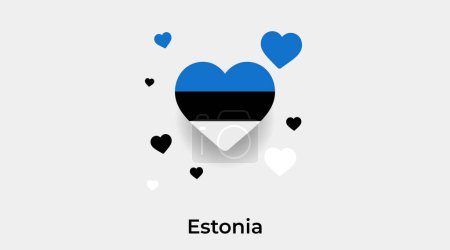 Illustration for Estonia flag heart shape with additional hearts icon vector illustration - Royalty Free Image