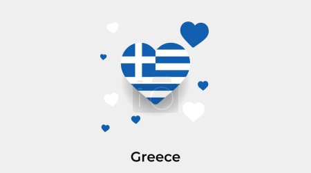 Illustration for Greece flag heart shape with additional hearts icon vector illustration - Royalty Free Image