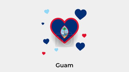 Illustration for Guam flag heart shape with additional hearts icon vector illustration - Royalty Free Image