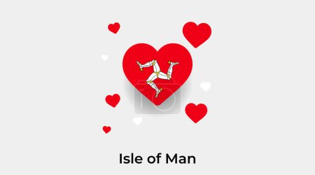 Illustration for Isle of Man flag heart shape with additional hearts icon vector illustration - Royalty Free Image
