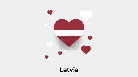 Illustration for Latvia flag heart shape with additional hearts icon vector illustration - Royalty Free Image