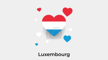 Illustration for Luxembourg flag heart shape with additional hearts icon vector illustration - Royalty Free Image