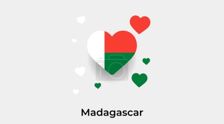 Illustration for Madagascar flag heart shape with additional hearts icon vector illustration - Royalty Free Image