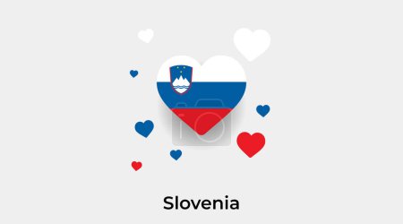 Illustration for Slovenia flag heart shape with additional hearts icon vector illustration - Royalty Free Image