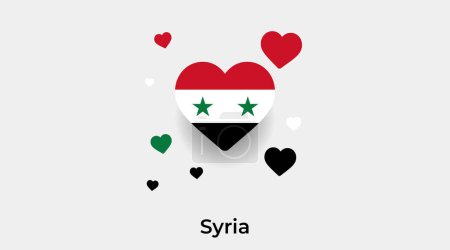 Illustration for Syria flag heart shape with additional hearts icon vector illustration - Royalty Free Image