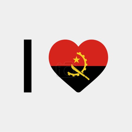 Illustration for I love Angola country flag vector icon illustration - Royalty Free Image