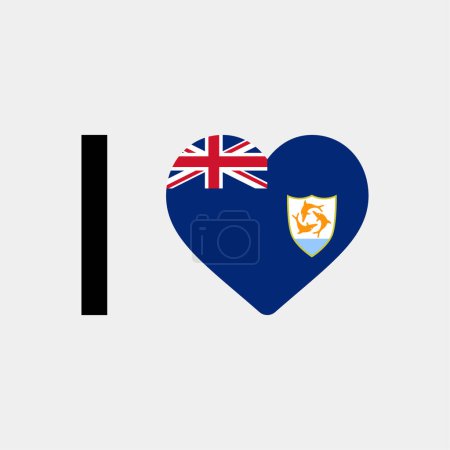 Illustration for I love Anguilla country flag vector icon illustration - Royalty Free Image