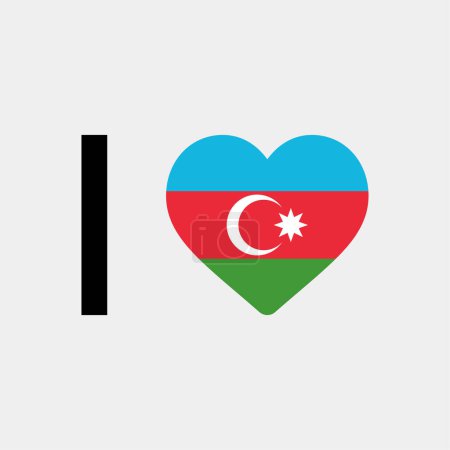 Illustration for I love Azerbaijan country flag vector icon illustration - Royalty Free Image