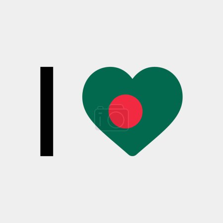 Ilustración de Me encanta Bangladesh país bandera vector icono ilustración - Imagen libre de derechos