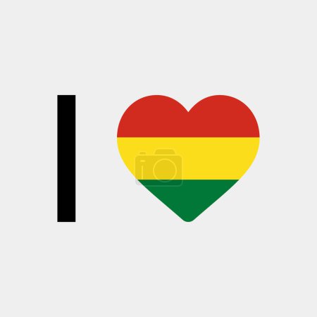 Illustration for I love Bolivia country flag vector icon illustration - Royalty Free Image
