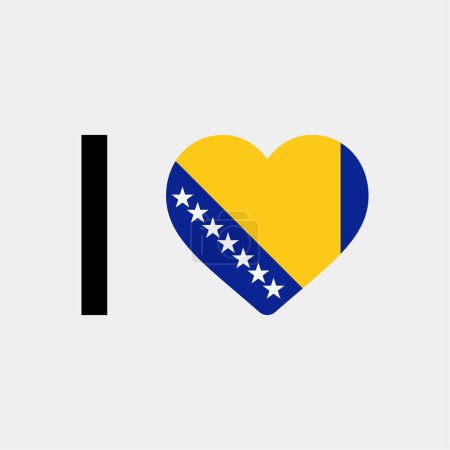Illustration for I love Bosnia and Herzegovina country flag vector icon illustration - Royalty Free Image