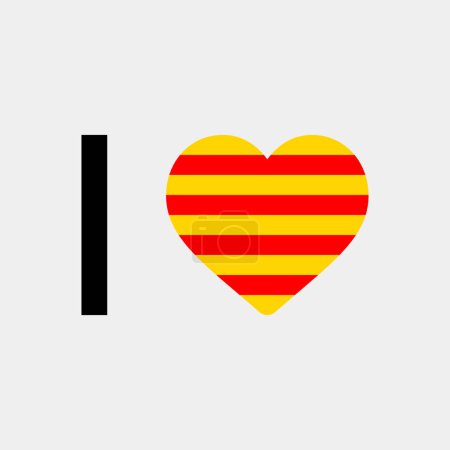 I love Catalonia country flag vector icon illustration