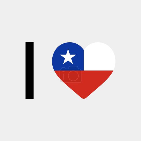 Téléchargez les illustrations : J'aime Chili pays drapeau vectoriel icône illustration - en licence libre de droit