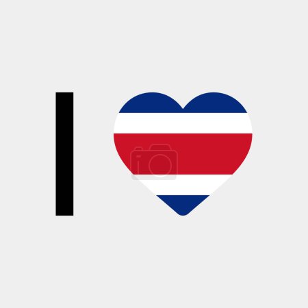 Illustration for I love Costa Rica country flag vector icon illustration - Royalty Free Image