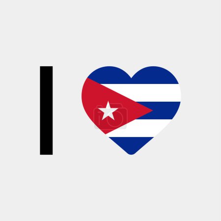 Illustration for I love Cuba country flag vector icon illustration - Royalty Free Image