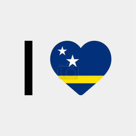 Illustration for I love Curacao country flag vector icon illustration - Royalty Free Image