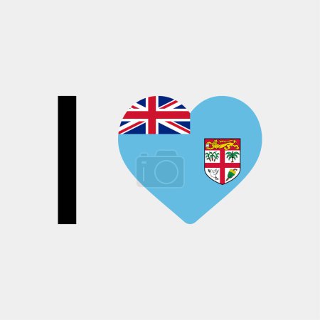Illustration for I love Fiji country flag vector icon illustration - Royalty Free Image