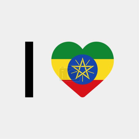Ilustración de Me encanta Etiopía país bandera vector icono ilustración - Imagen libre de derechos