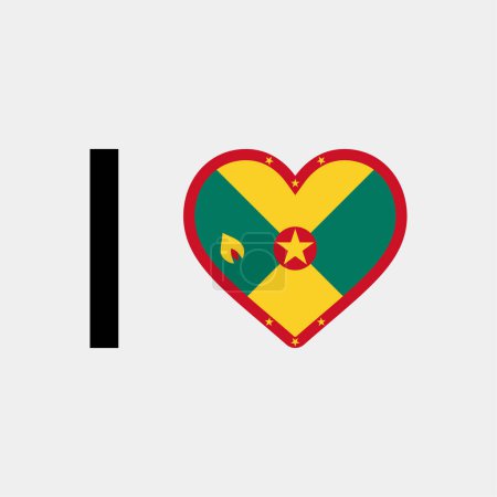 Illustration for I love Grenada country flag vector icon illustration - Royalty Free Image