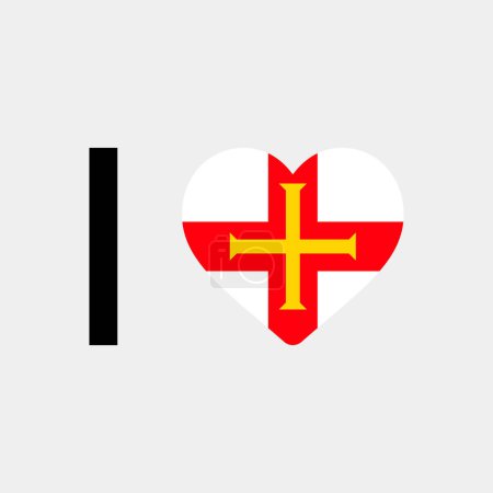 Illustration for I love Guernsey country flag vector icon illustration - Royalty Free Image