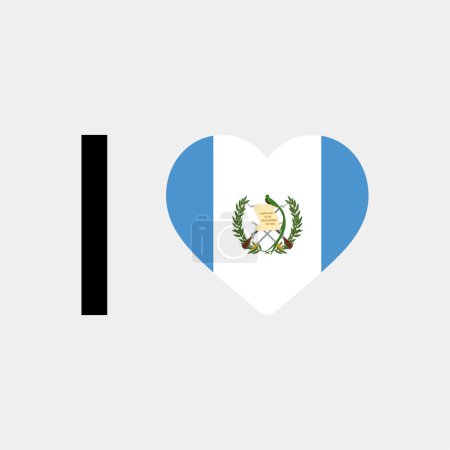 Ilustración de Me encanta Guatemala país bandera vector icono ilustración - Imagen libre de derechos