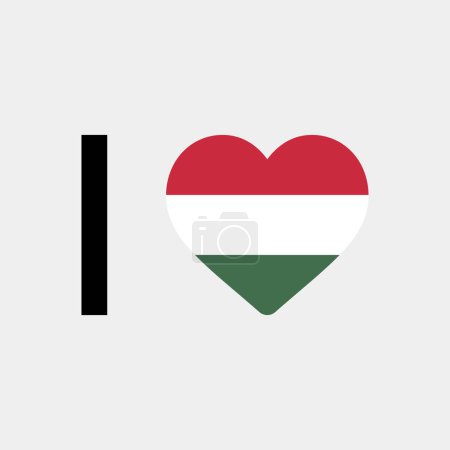 Illustration for I love Hungary country flag vector icon illustration - Royalty Free Image