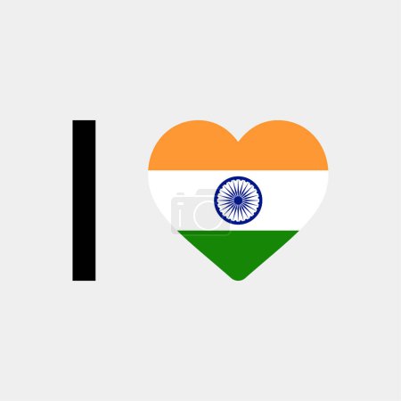 Illustration for I love India country flag vector icon illustration - Royalty Free Image