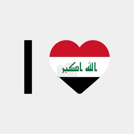 Illustration for I love Iraq country flag vector icon illustration - Royalty Free Image