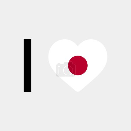Illustration for I love Japan country flag vector icon illustration - Royalty Free Image