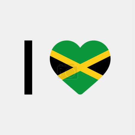 Ilustración de Me encanta Jamaica país bandera vector icono ilustración - Imagen libre de derechos