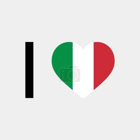 Illustration for I love Italy country flag vector icon illustration - Royalty Free Image