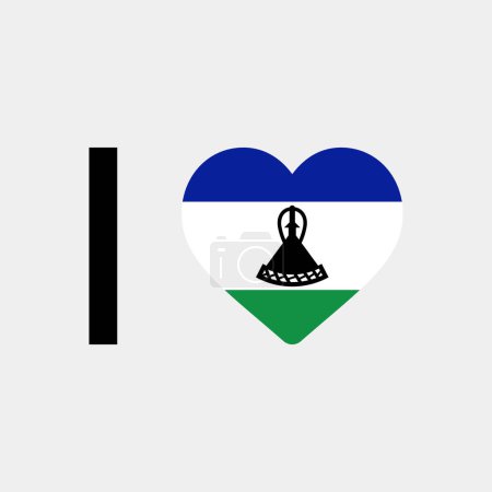 Ilustración de Me encanta Lesotho país bandera vector icono ilustración - Imagen libre de derechos