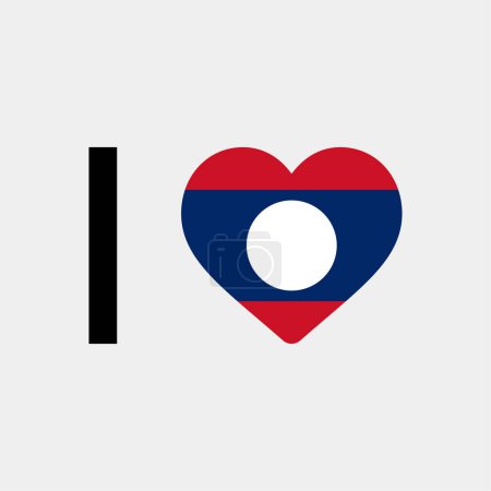 Illustration for I love Laos country flag vector icon illustration - Royalty Free Image