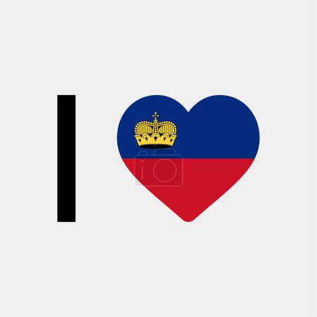 Illustration for I love Lichtenstein country flag vector icon illustration - Royalty Free Image
