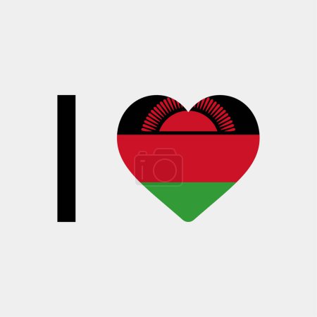 Illustration for I love Malawi country flag vector icon illustration - Royalty Free Image