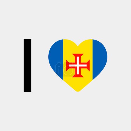 Ilustración de Me encanta Madeira país bandera vector icono ilustración - Imagen libre de derechos