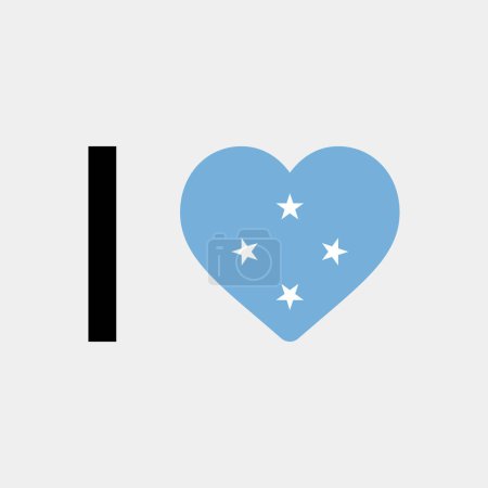 Ilustración de Me encanta Micronesia país bandera vector icono ilustración - Imagen libre de derechos