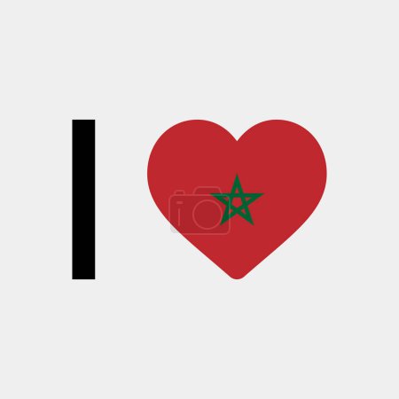 Illustration for I love Morocco country flag vector icon illustration - Royalty Free Image