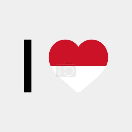Illustration for I love Monaco country flag vector icon illustration - Royalty Free Image