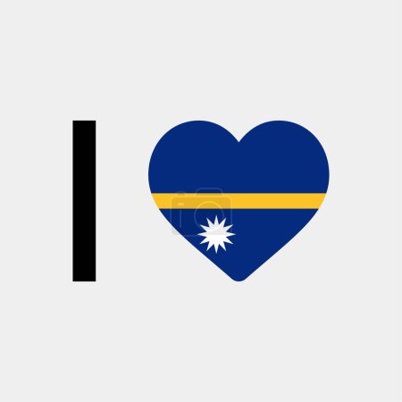 Illustration for I love Nauru country flag vector icon illustration - Royalty Free Image