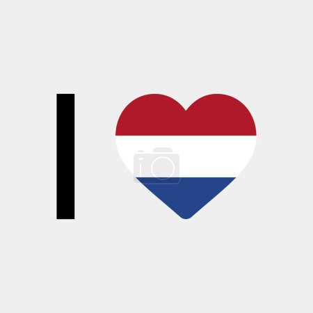 Ilustración de Me encanta Países Bajos bandera vector icono ilustración - Imagen libre de derechos
