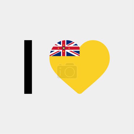 Illustration for I love Niue country flag vector icon illustration - Royalty Free Image